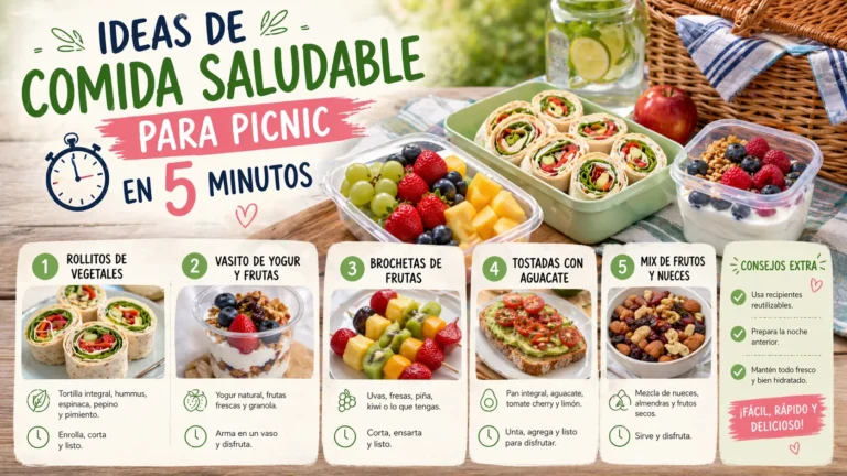 Ideas de Comida Saludable para Picnic en 5 Minutos