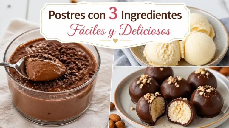 Postres con 3 Ingredientes Fáciles y Deliciosos